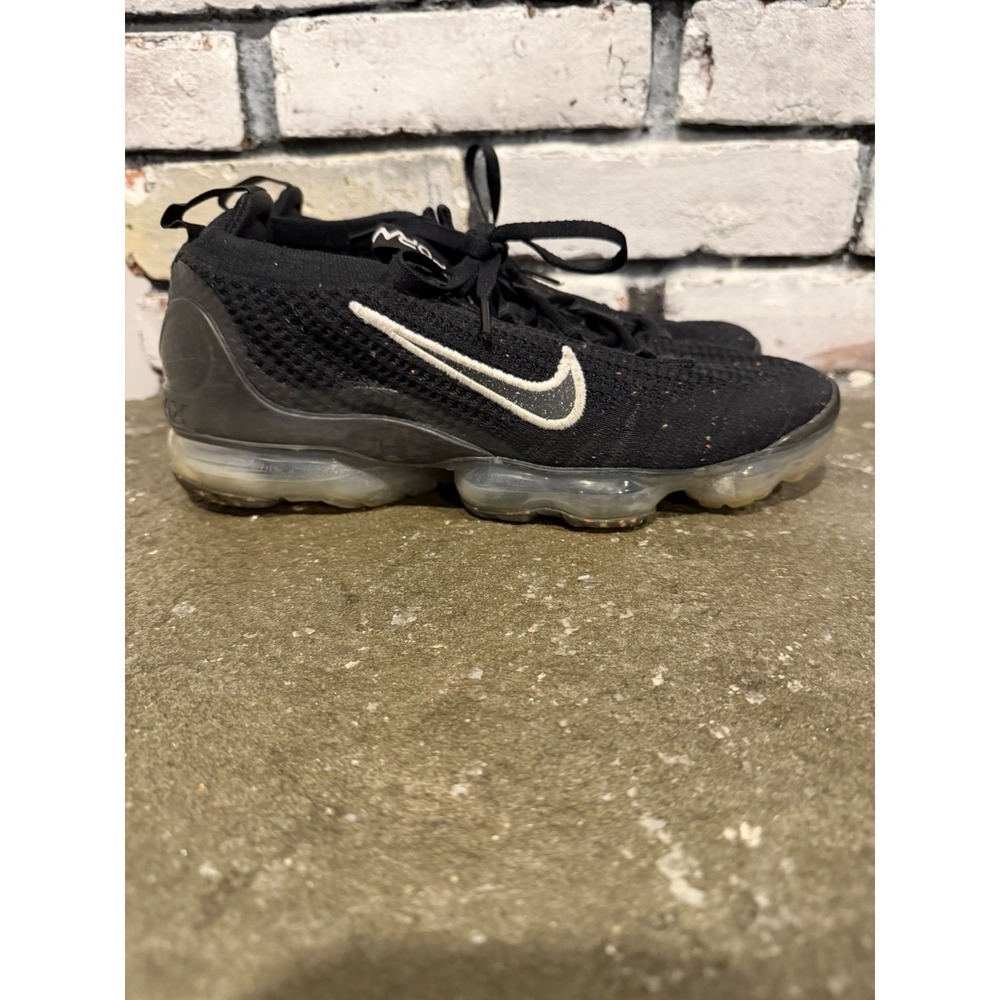 Nike Air VaporMax Womens 8.5 Black Running Sneakers Flyknit Shoes Knit Air